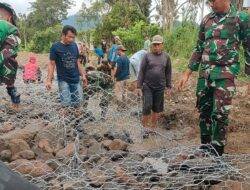 TMMD Ke 121 Kodim 1402 Polman, Bangun Bronjong Antisipasi Banjir