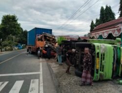 Gegera Supir Ngantuk, Dua Truk Tabrakan di Campalagian